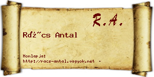 Rács Antal névjegykártya